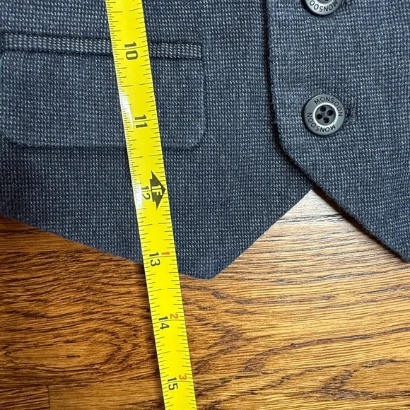 Monsoon Notting Hill W11 Navy/ Gray Vest w/ Green Fox Print Lining Sz 18-24 Mths - Picture 5 of 10